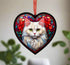 Persian Cat Stained Glass Effect Heart Suncatcher